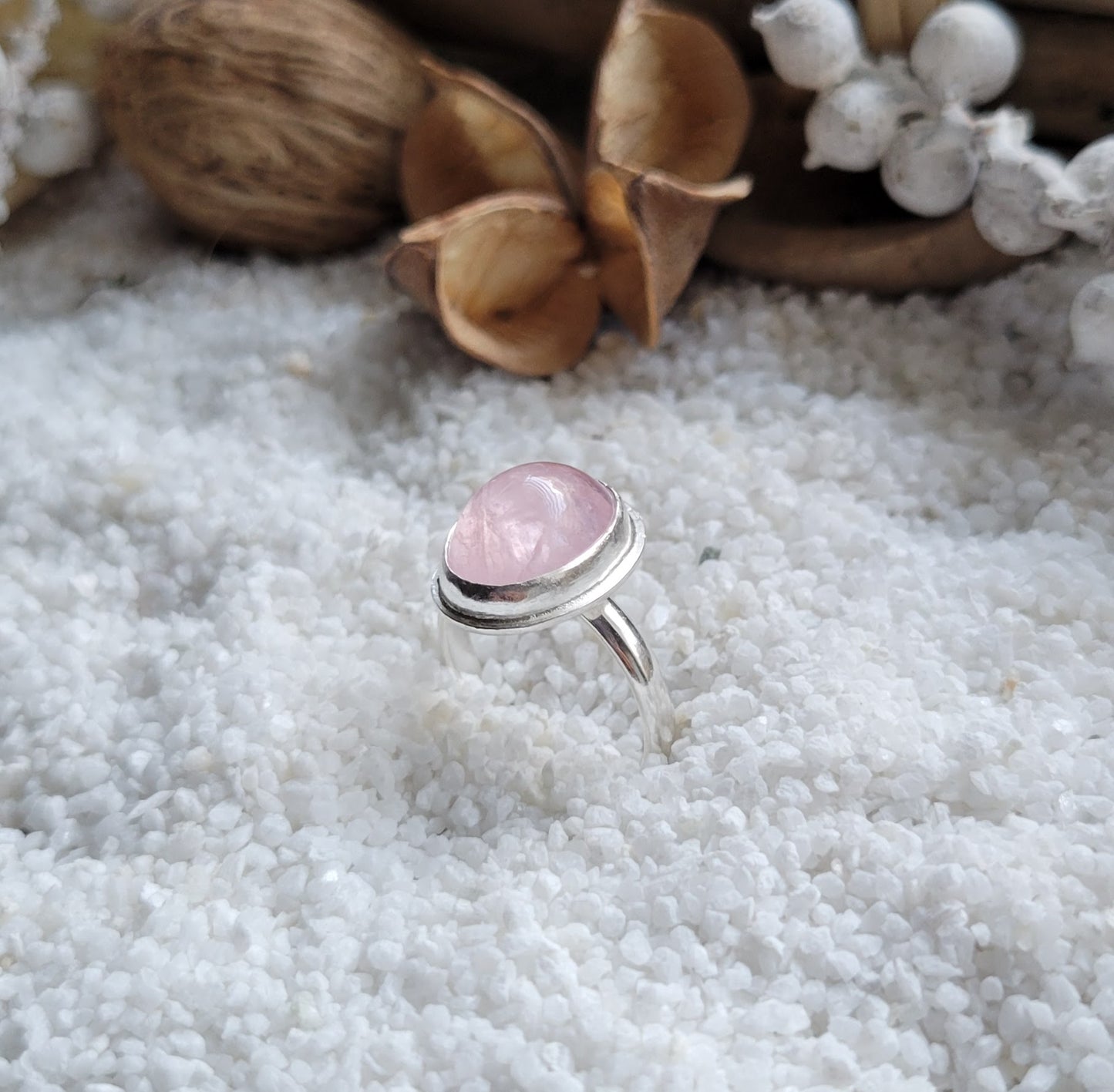 Morganite Sterling Silver Ring Size 6
