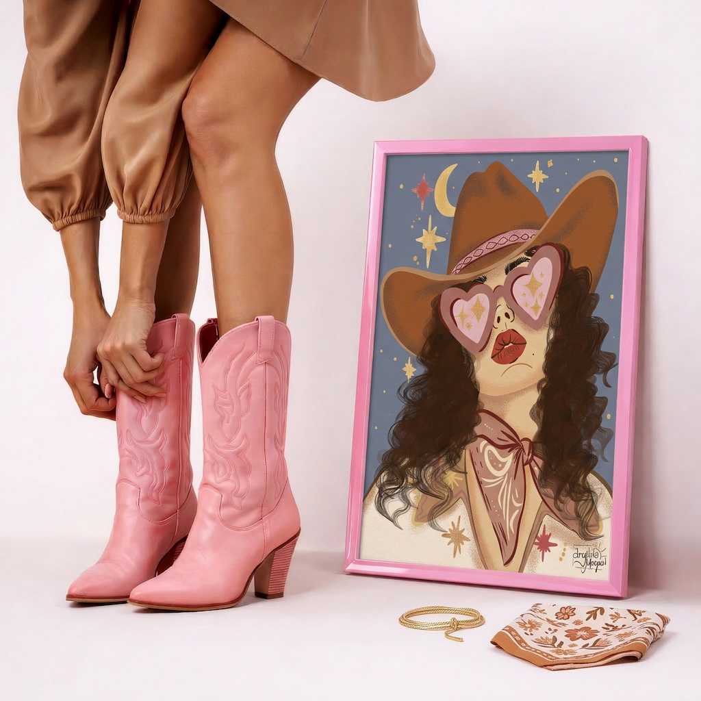Cowgirl Western Vibe Digital Print