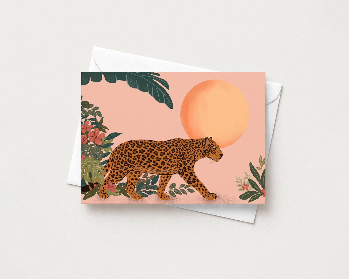 Leopard Greeting Card – Tropical Jungle Wildlife Blank Card