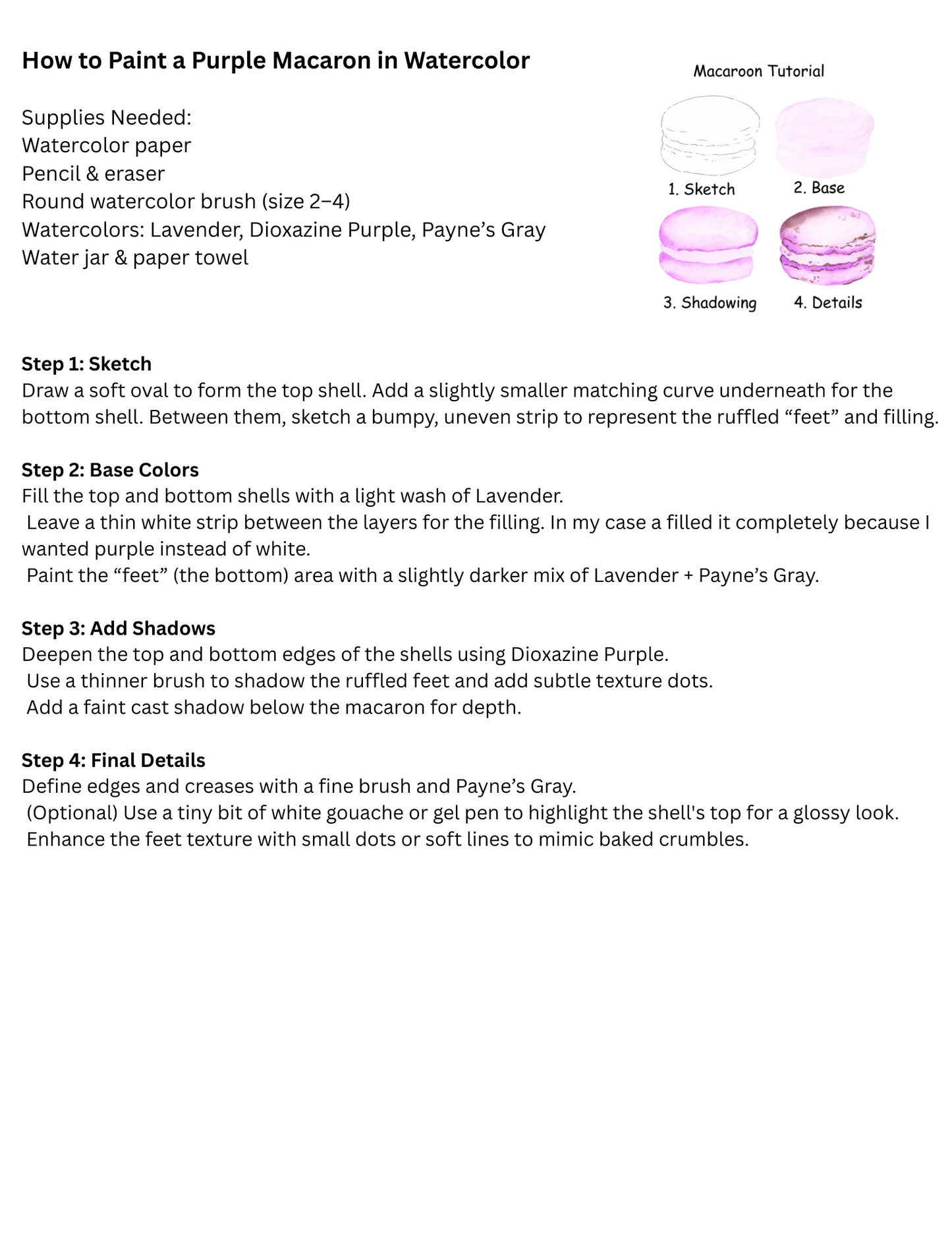 Sweets Watercolor Tutorial Ebook PDF