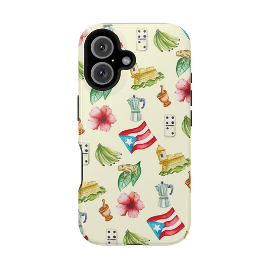Vibrant Puerto Rican Magnetic Tough Case | Phone Cover, Gift for Travelers, Tropical Decor, Floral Accessories, Summer Vibe