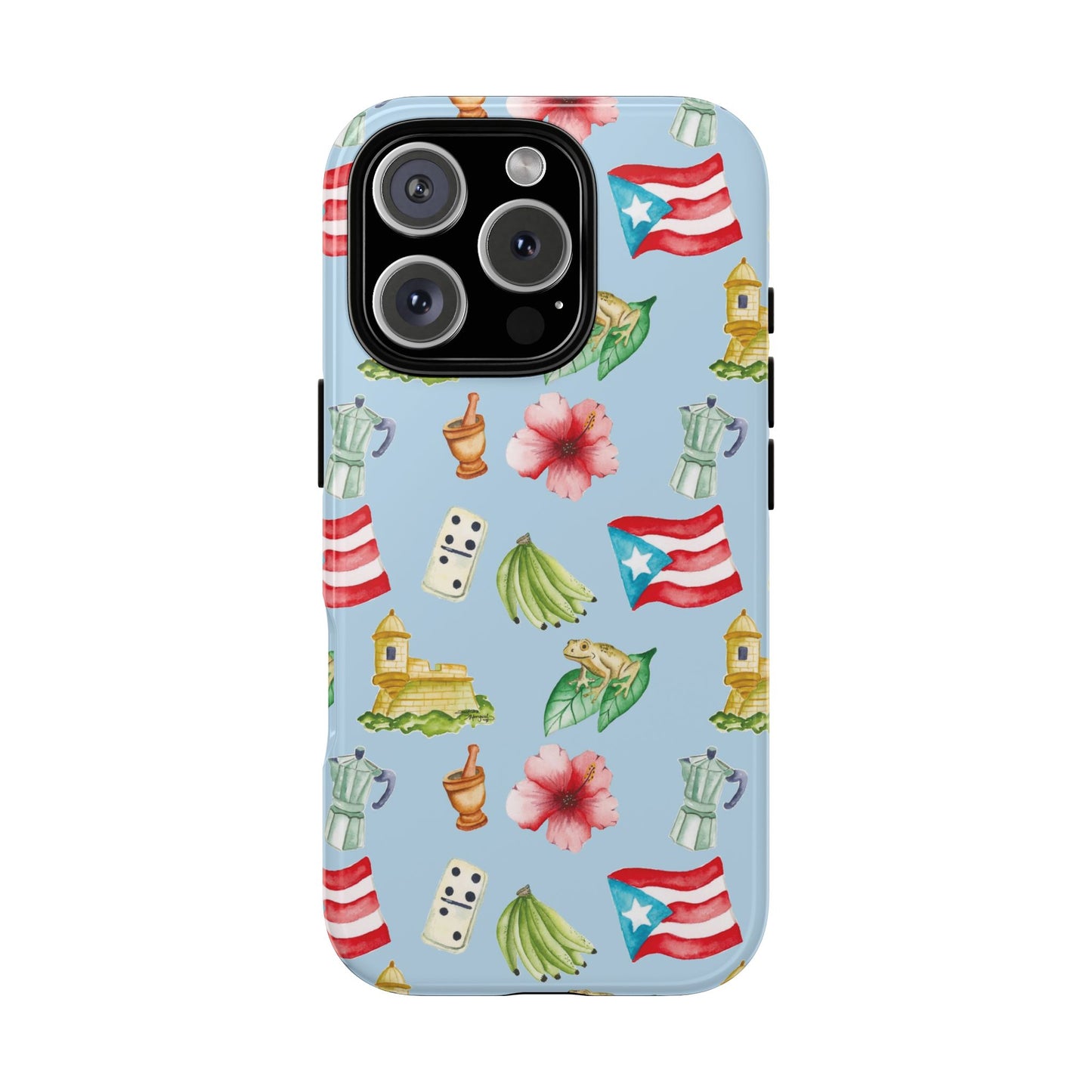 Puerto Rican Culture Phone Case, Tropical Floral Cover, Tough Cases, Unique Gift Idea, Everyday Use, Holiday Decor