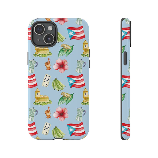 Puerto Rican Culture Phone Case, Tropical Floral Cover, Tough Cases, Unique Gift Idea, Everyday Use, Holiday Decor