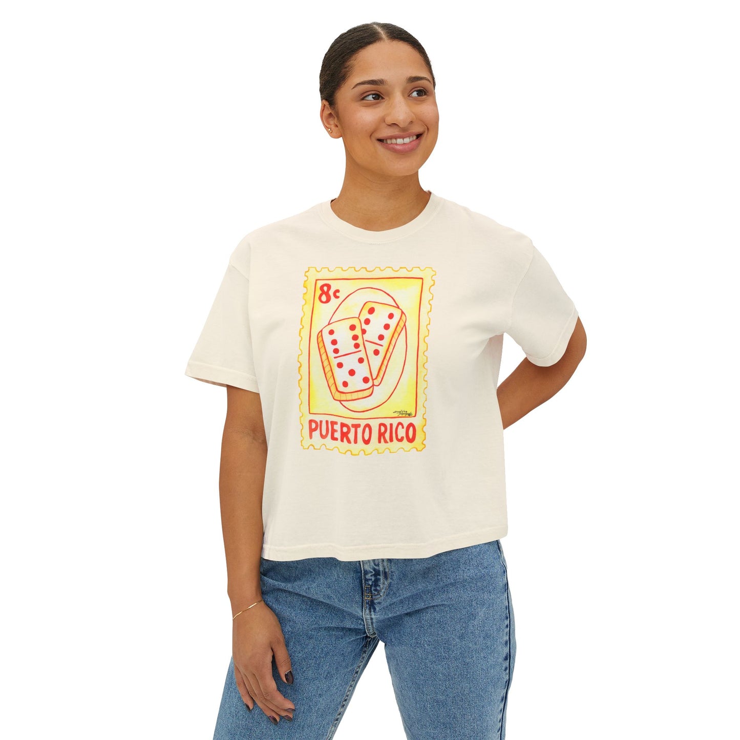Women's Domino Puerto Rico Boxy Tee
