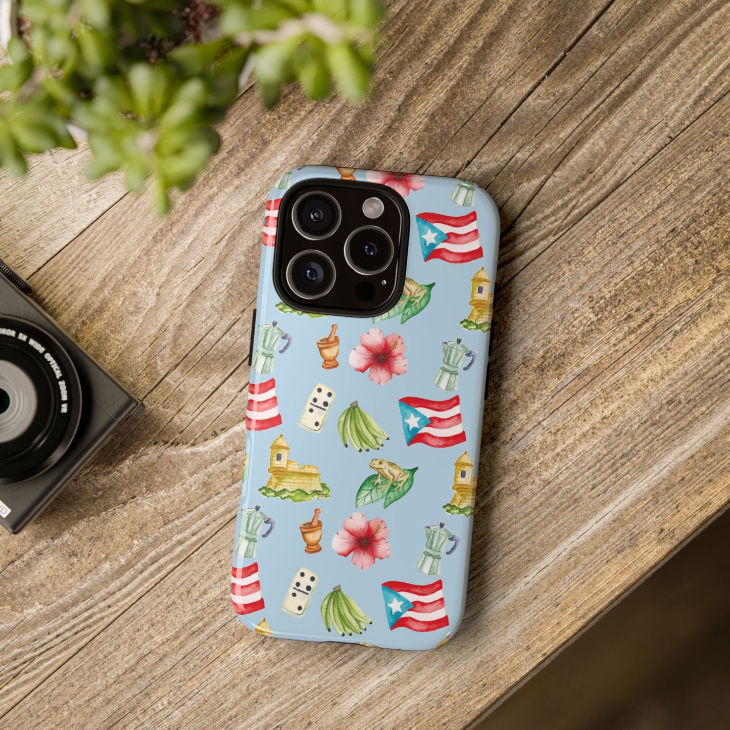 Puerto Rican Culture Phone Case, Tropical Floral Cover, Tough Cases, Unique Gift Idea, Everyday Use, Holiday Decor