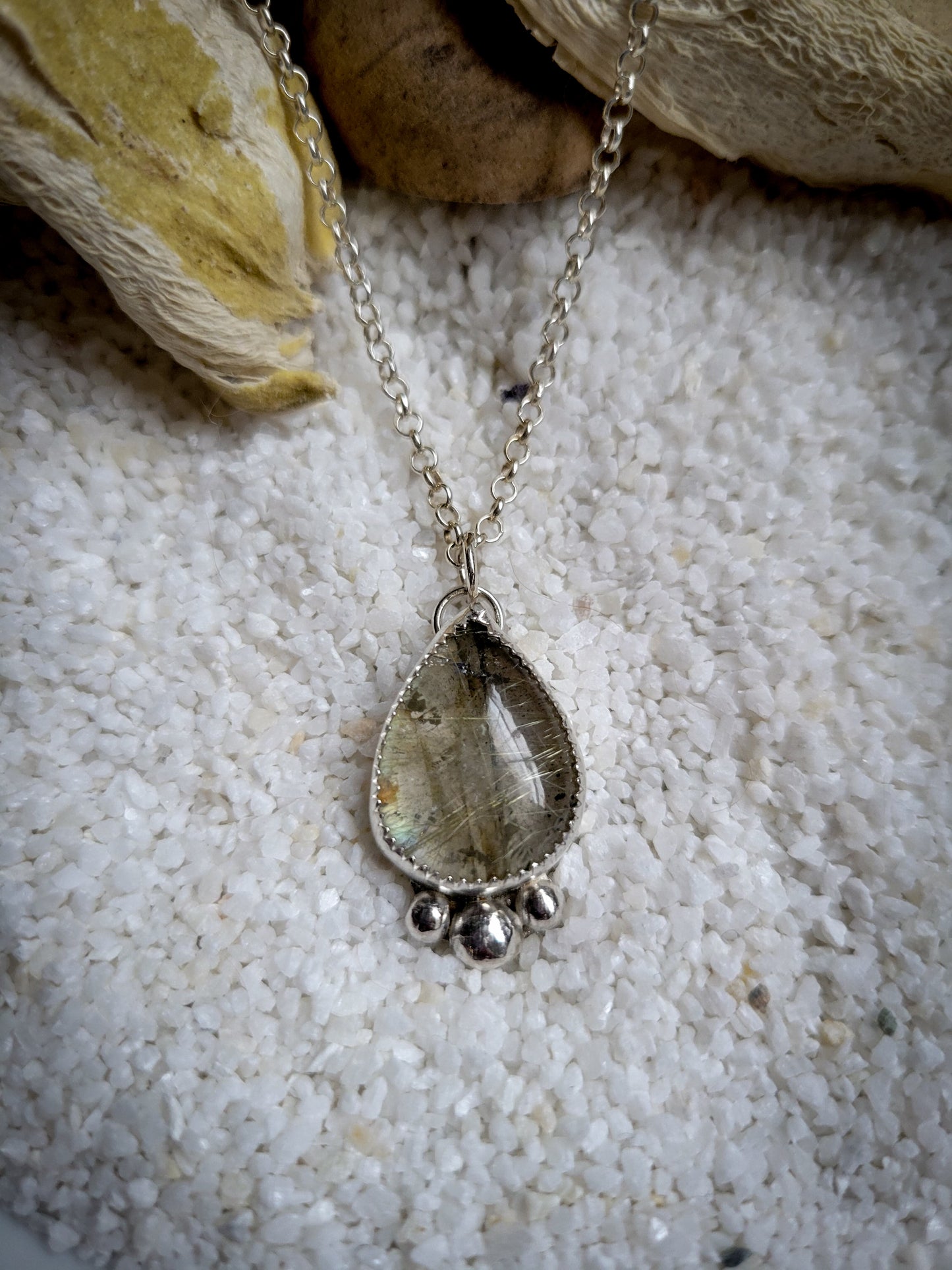 Labradorite Gemstone Sterling Silver Necklace