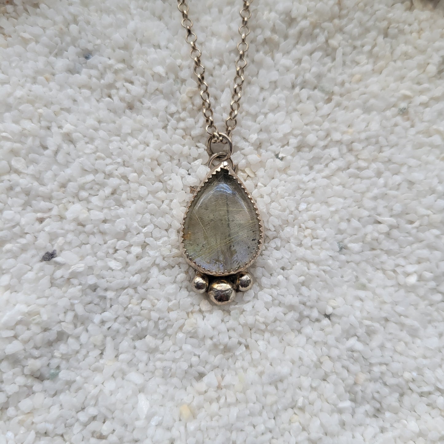 Labradorite Gemstone Sterling Silver Necklace
