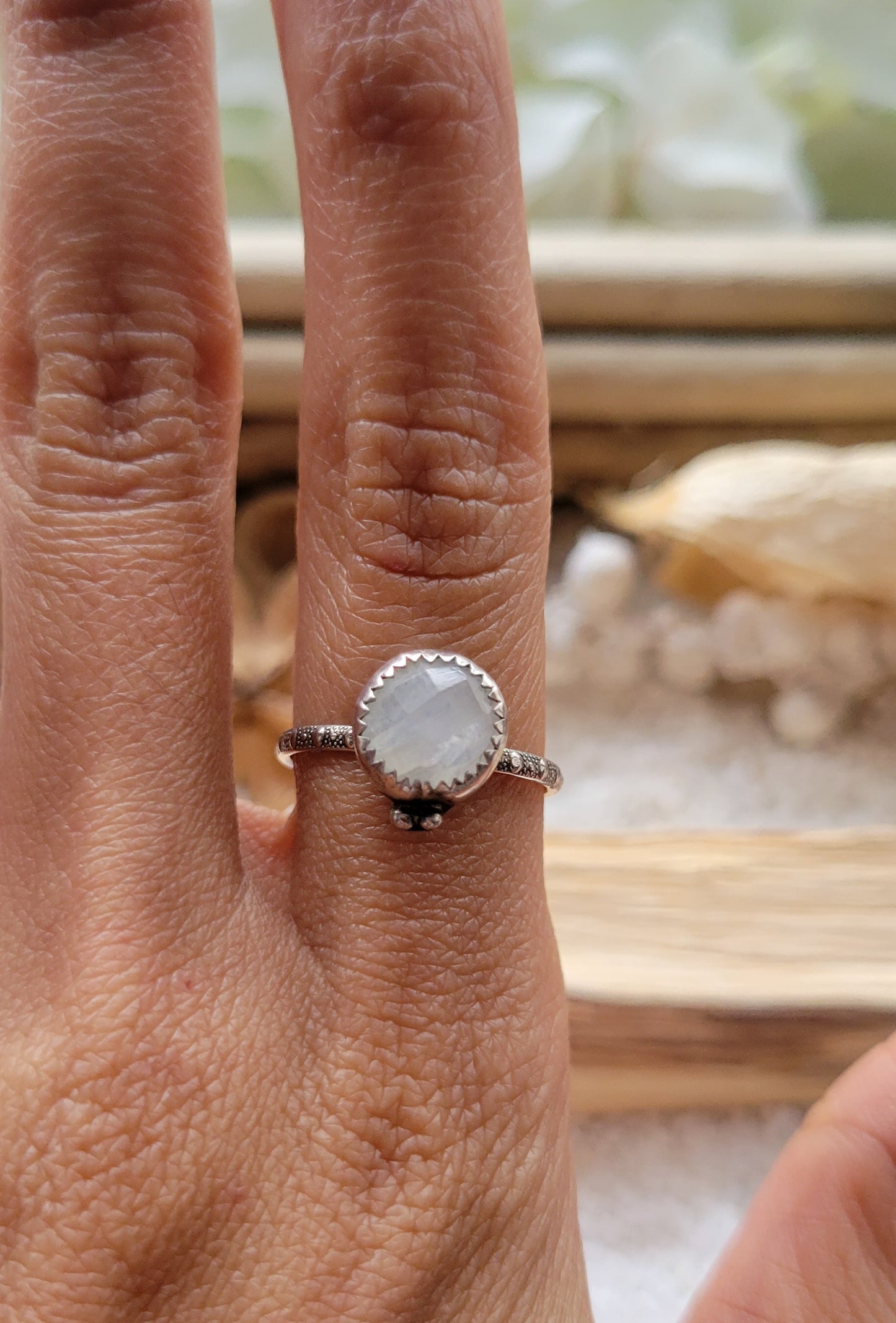 Moonstone Sterling Silver Ring Size 6