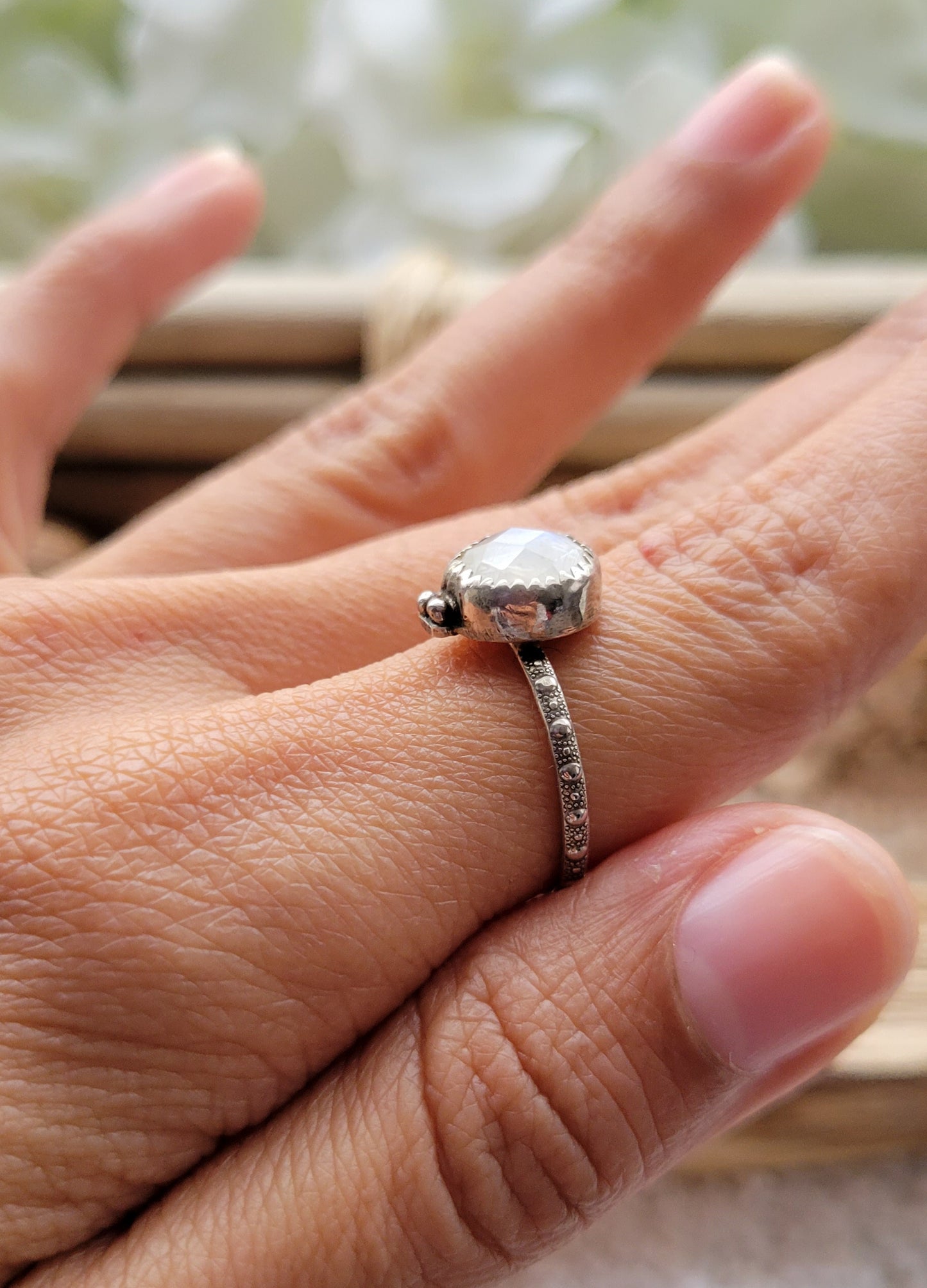 Moonstone Sterling Silver Ring Size 6