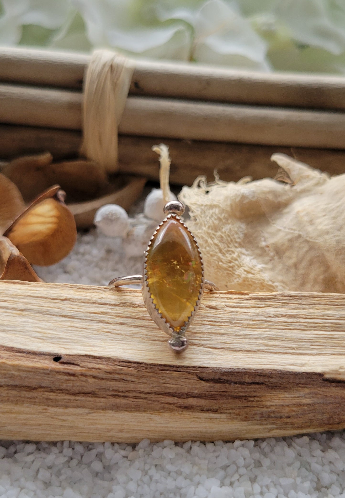 Citrine Sterling Silver Ring Size 7.5
