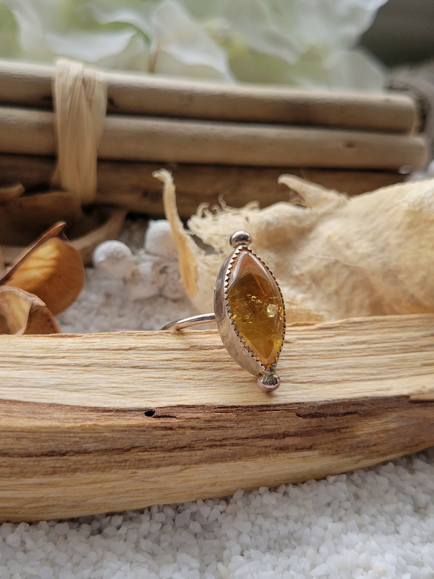 Citrine Sterling Silver Ring Size 7.5