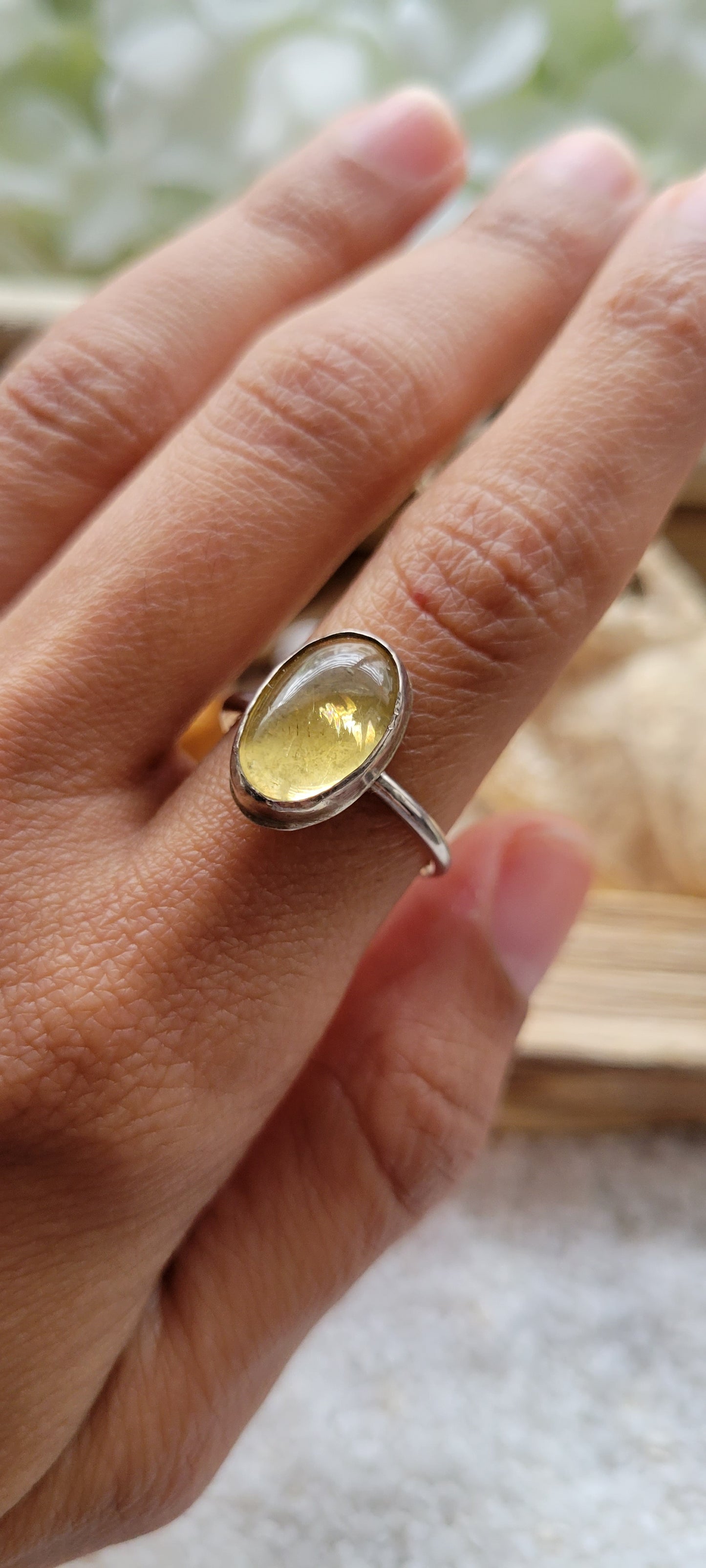 Citrine Sterling Silver Ring Size 6