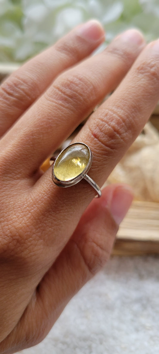 Citrine Sterling Silver Ring Size 6