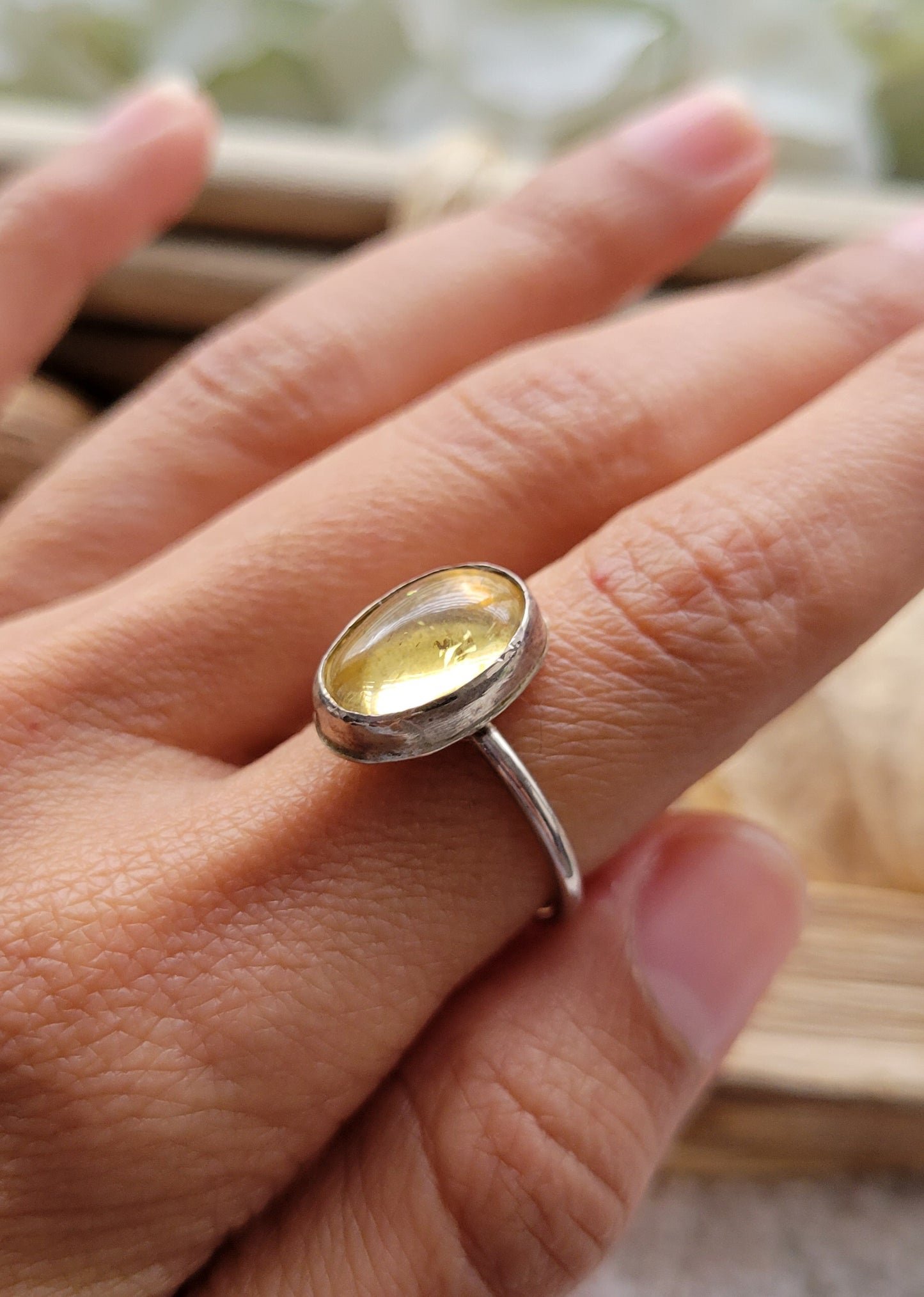Citrine Sterling Silver Ring Size 6