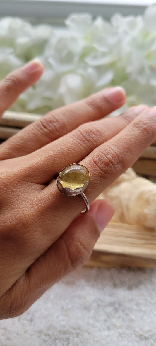 Citrine Sterling Silver Ring Size 7