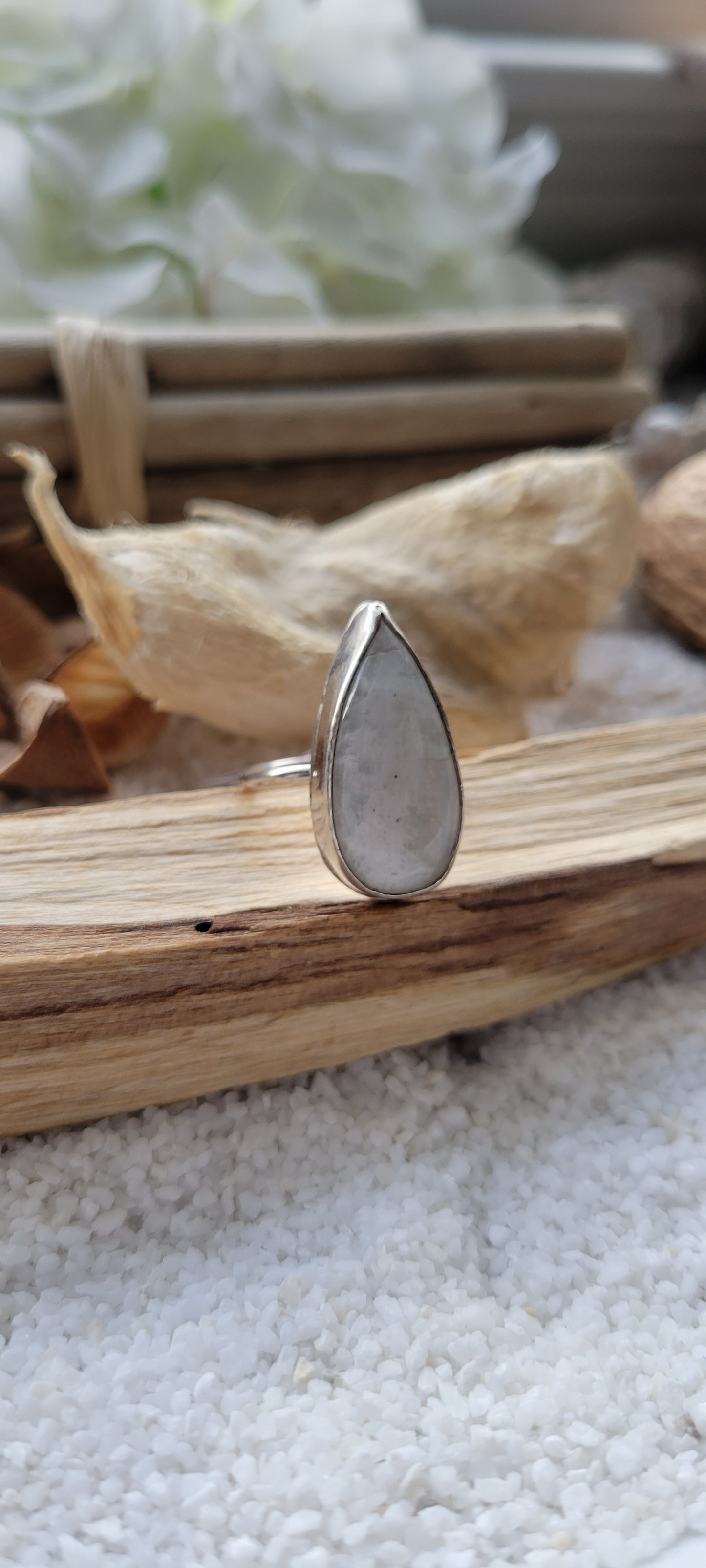 Moonstone Sterling Silver Statement Ring Size 6.5