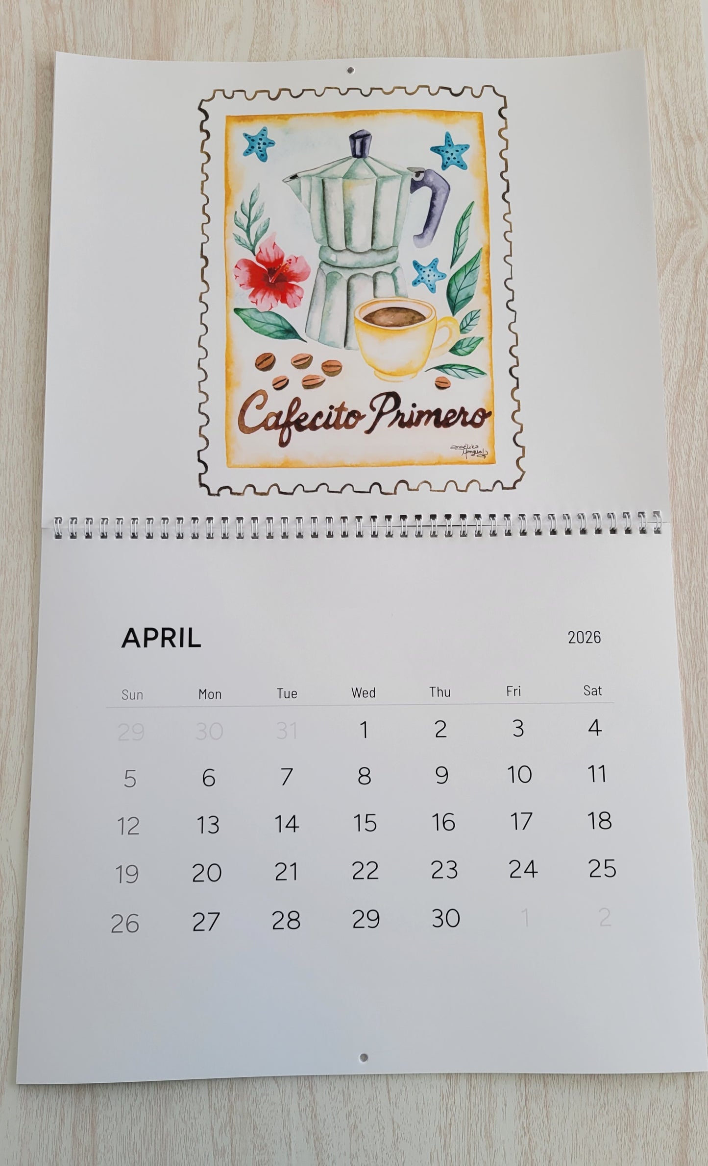 2026 Calendario Boricua Art Wall Calendar Watercolor Art Prints