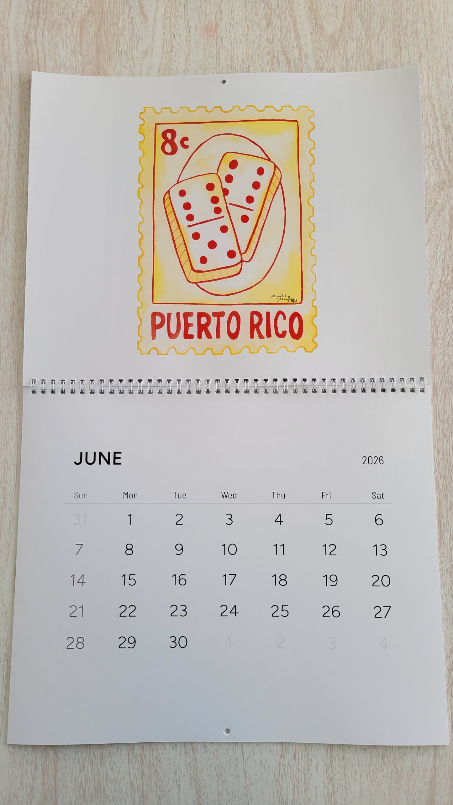 2026 Calendario Boricua Art Wall Calendar Watercolor Art Prints