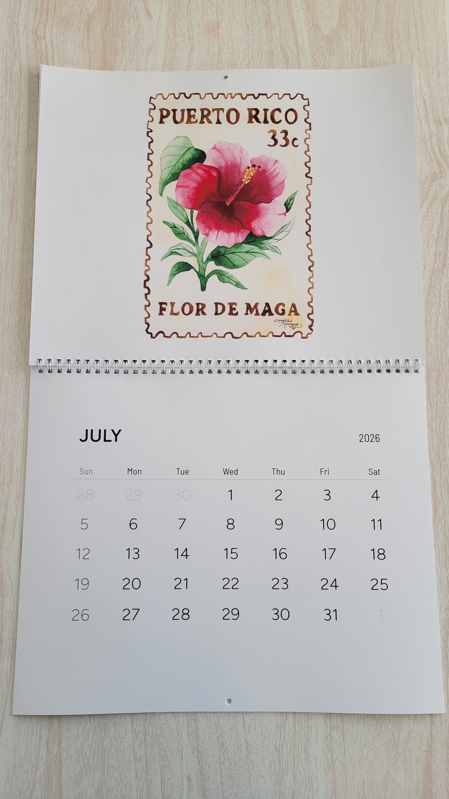 2026 Calendario Boricua Art Wall Calendar Watercolor Art Prints