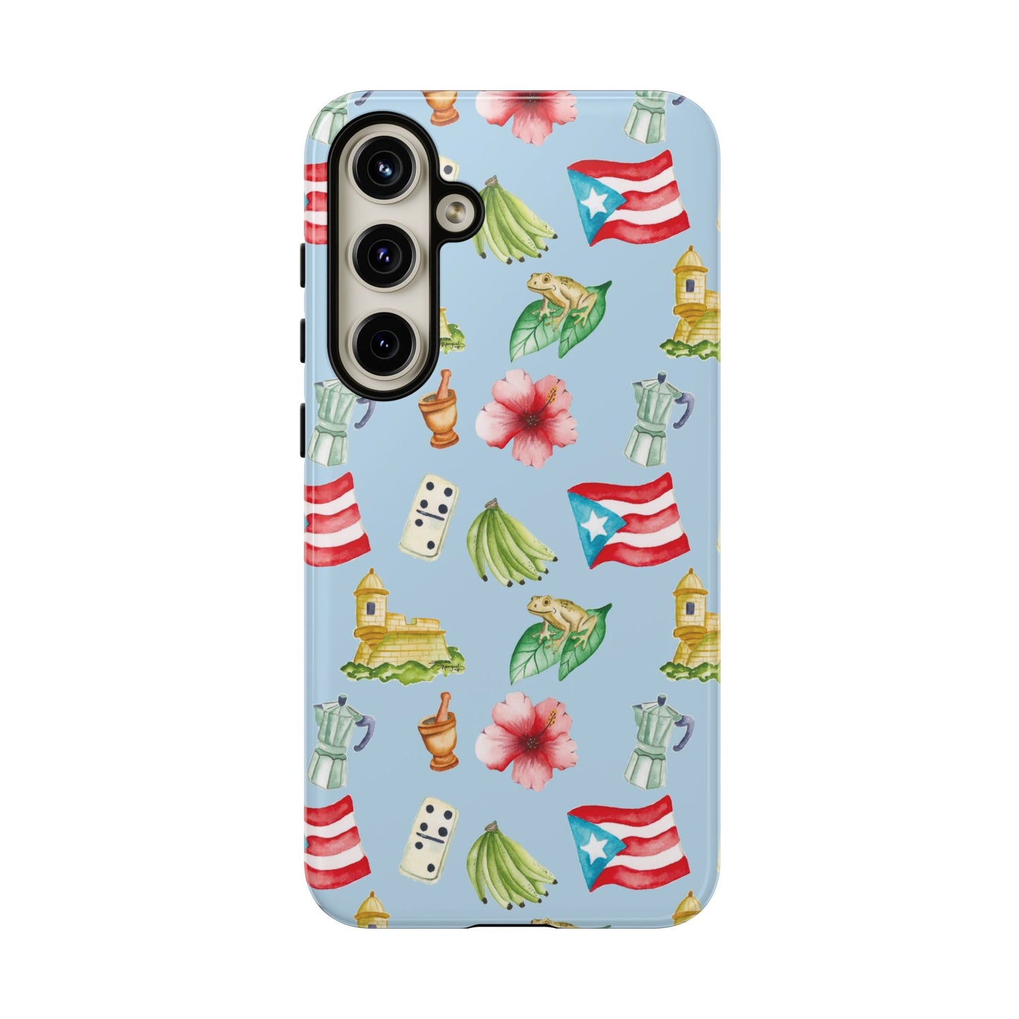 Puerto Rican Culture Phone Case, Tropical Floral Cover, Tough Cases, Unique Gift Idea, Everyday Use, Holiday Decor