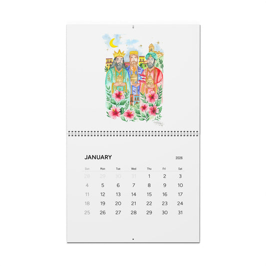 2026 Calendario Boricua Art Wall Calendar Watercolor Art Prints