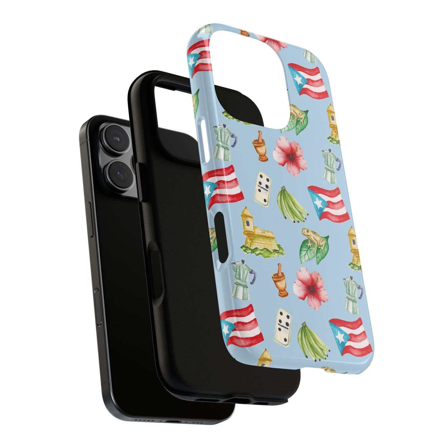 Puerto Rican Culture Phone Case, Tropical Floral Cover, Tough Cases, Unique Gift Idea, Everyday Use, Holiday Decor