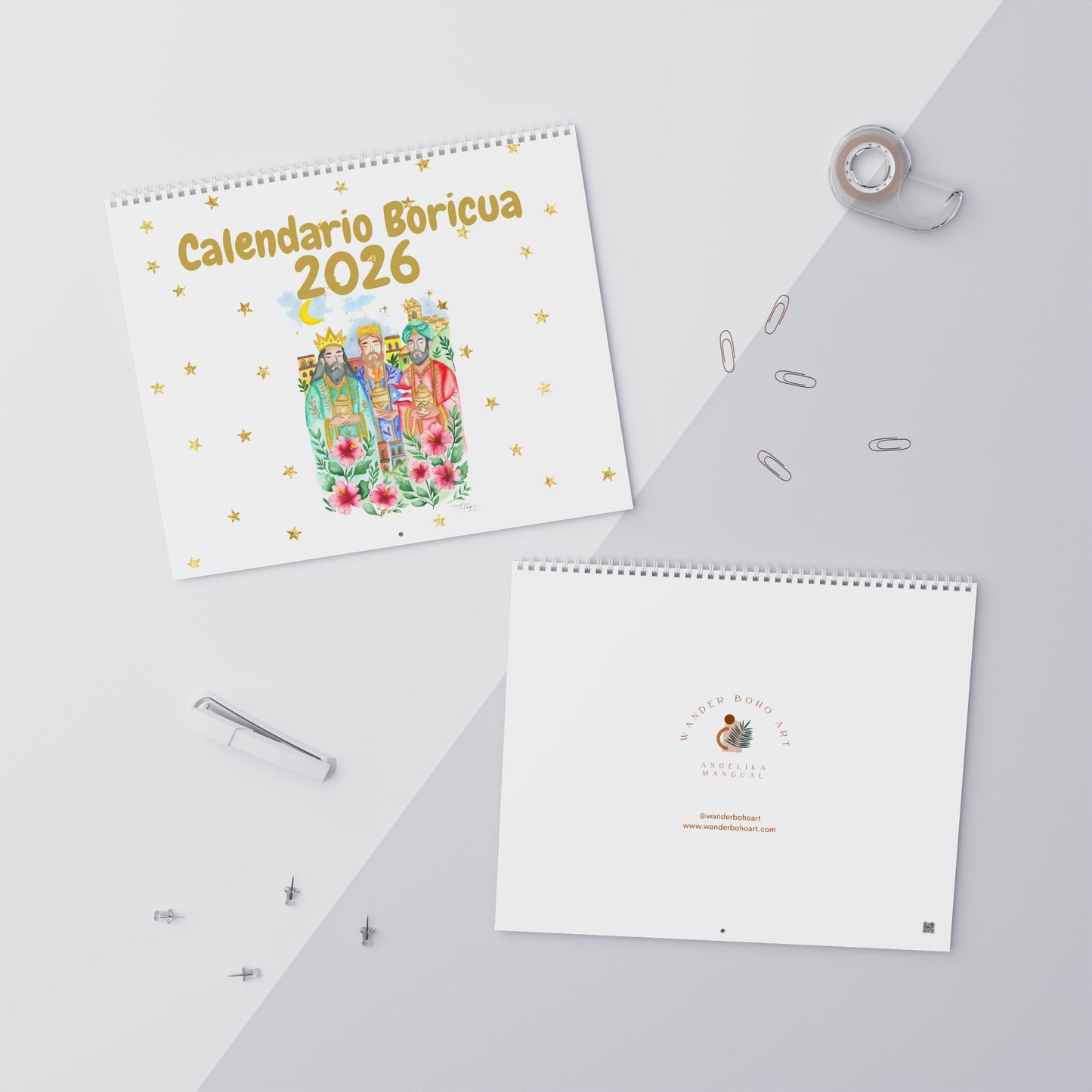 2026 Calendario Boricua Art Wall Calendar Watercolor Art Prints