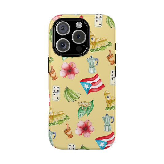 Copy of Puerto Rican Tropical Phone Case, Tough Cases, Custom Phone Cover, Gift for Her, Caribbean Style, Summer Vibes