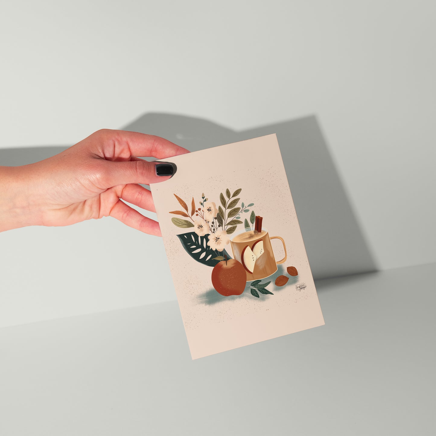 Apple Cider Greeting Card – Cozy Fall Drink Blank Card