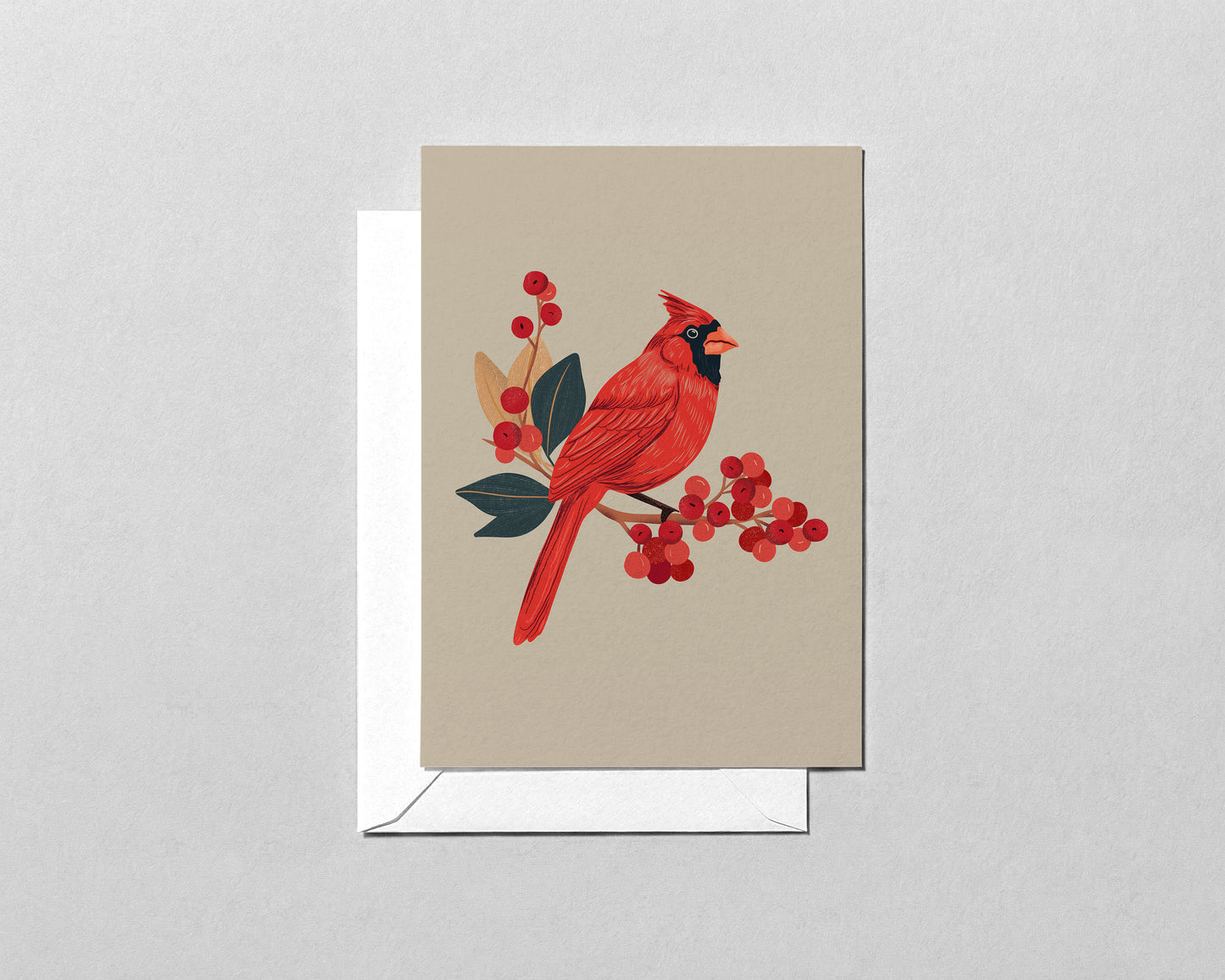 Cardinal Christmas Card – Winter Red Bird Holiday Greeting Card