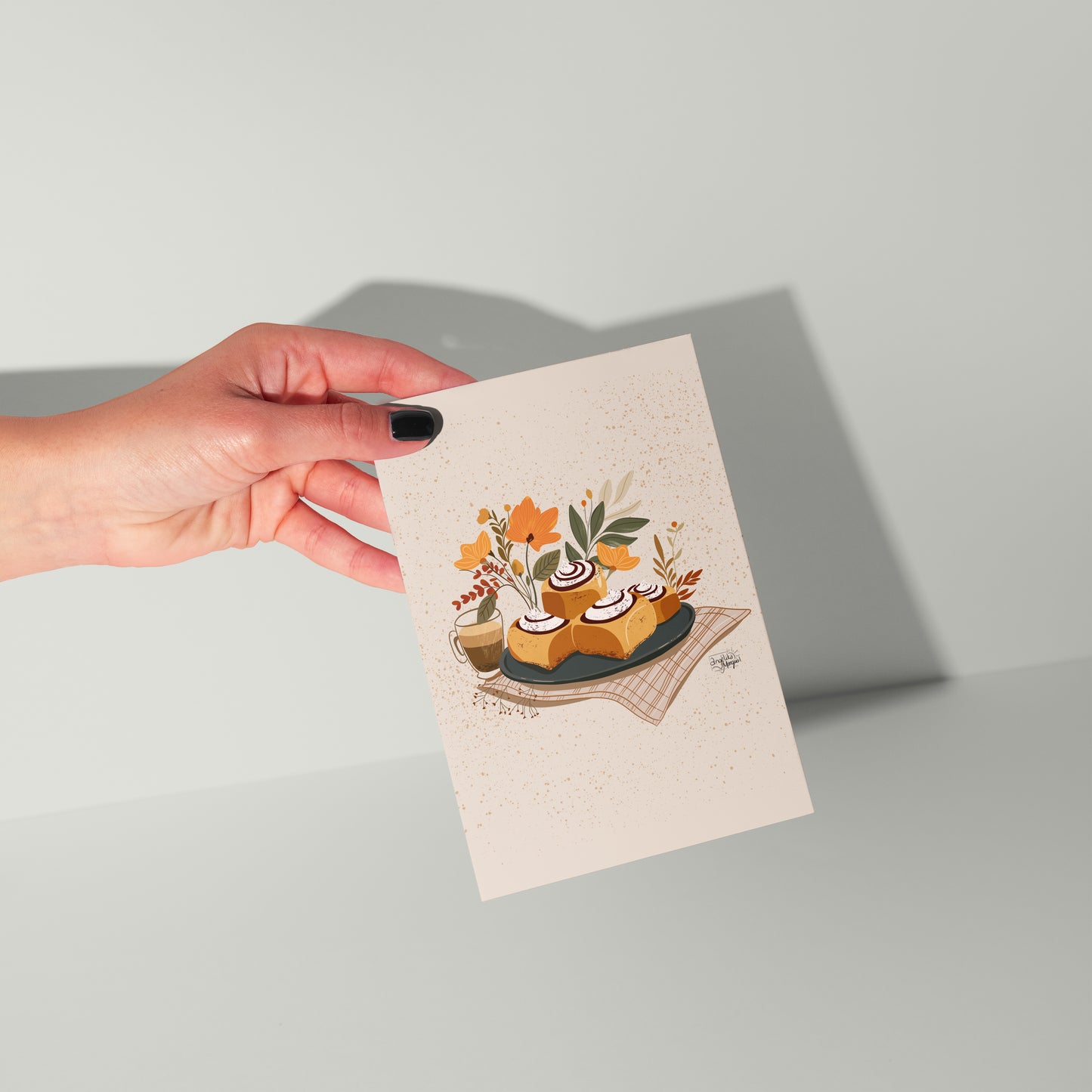 Cinnamon Roll Greeting Card – Cozy Fall Bakery Blank Card