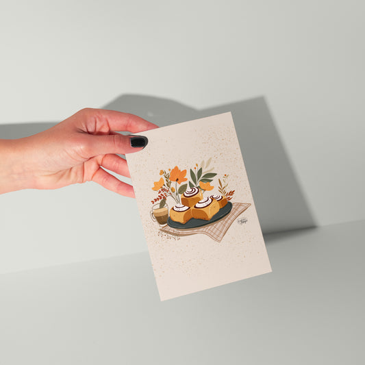 Cinnamon Roll Greeting Card – Cozy Fall Bakery Blank Card