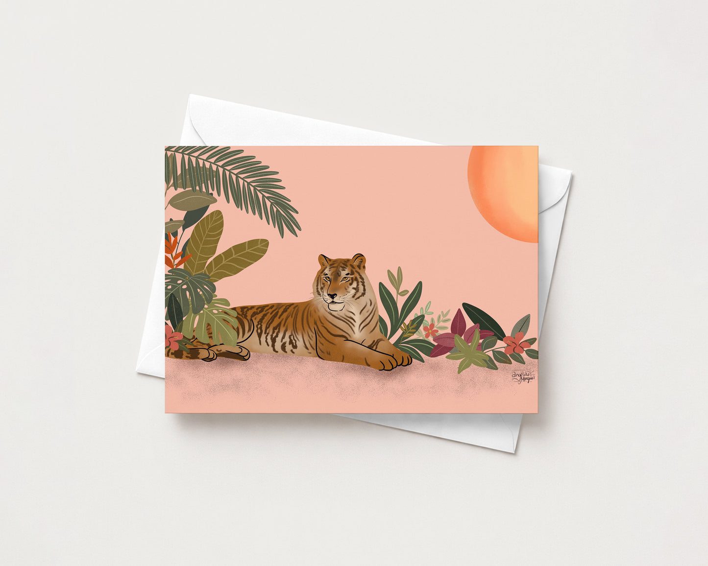 Tiger Greeting Card – Tropical Jungle Wildlife Blank Card