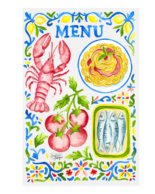 Amalfi Menu Art Print