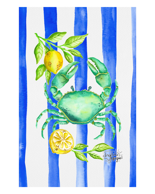 Crab Mediterranean Coastal Theme Art Print